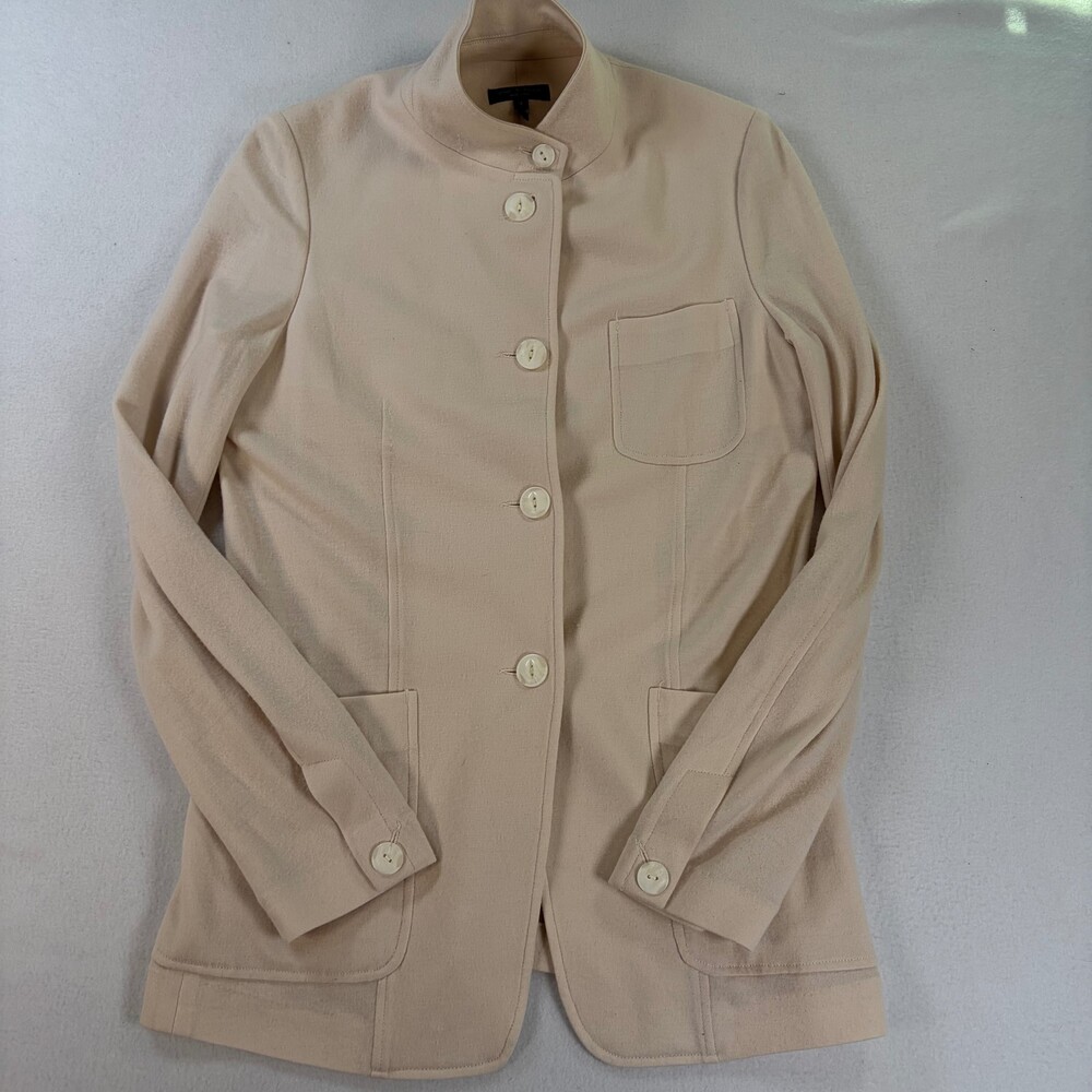 Rag & Bone Blazer Jacket Collarless Button Front Beige Women's Size 4 - Picture 6 of 10